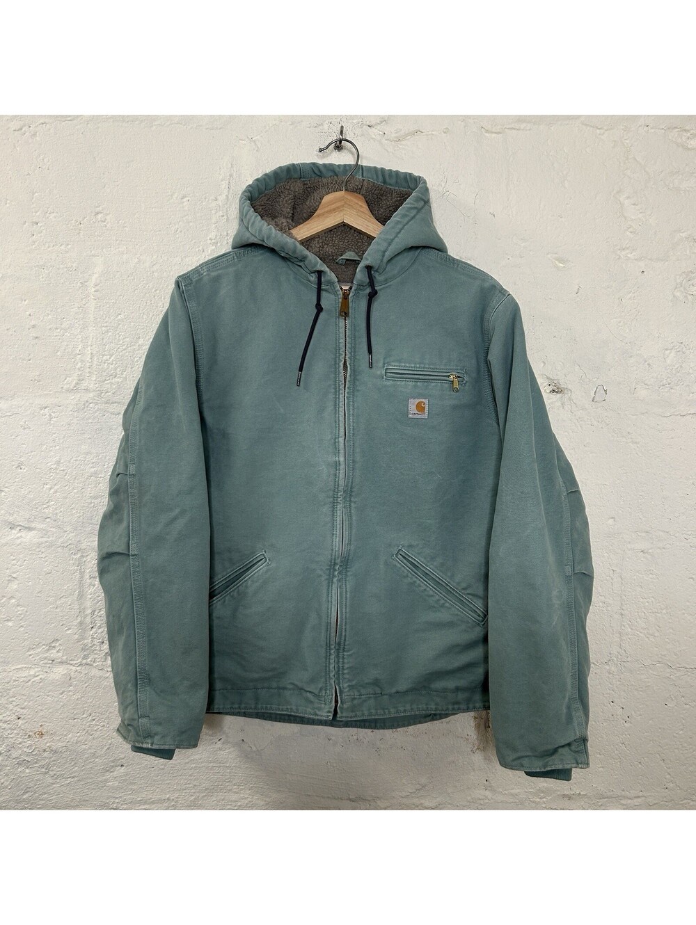 Carhartt Sherpa-Lined Hooded Detroit Jacket “Coastline Blue"